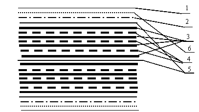 Bamboo-wood composite container base plate with improved bamboo curtain splint surface layers, and manufacturing method thereof