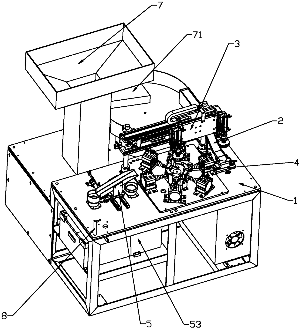 Double-layer lid automatic riveting machine with table cleaning function