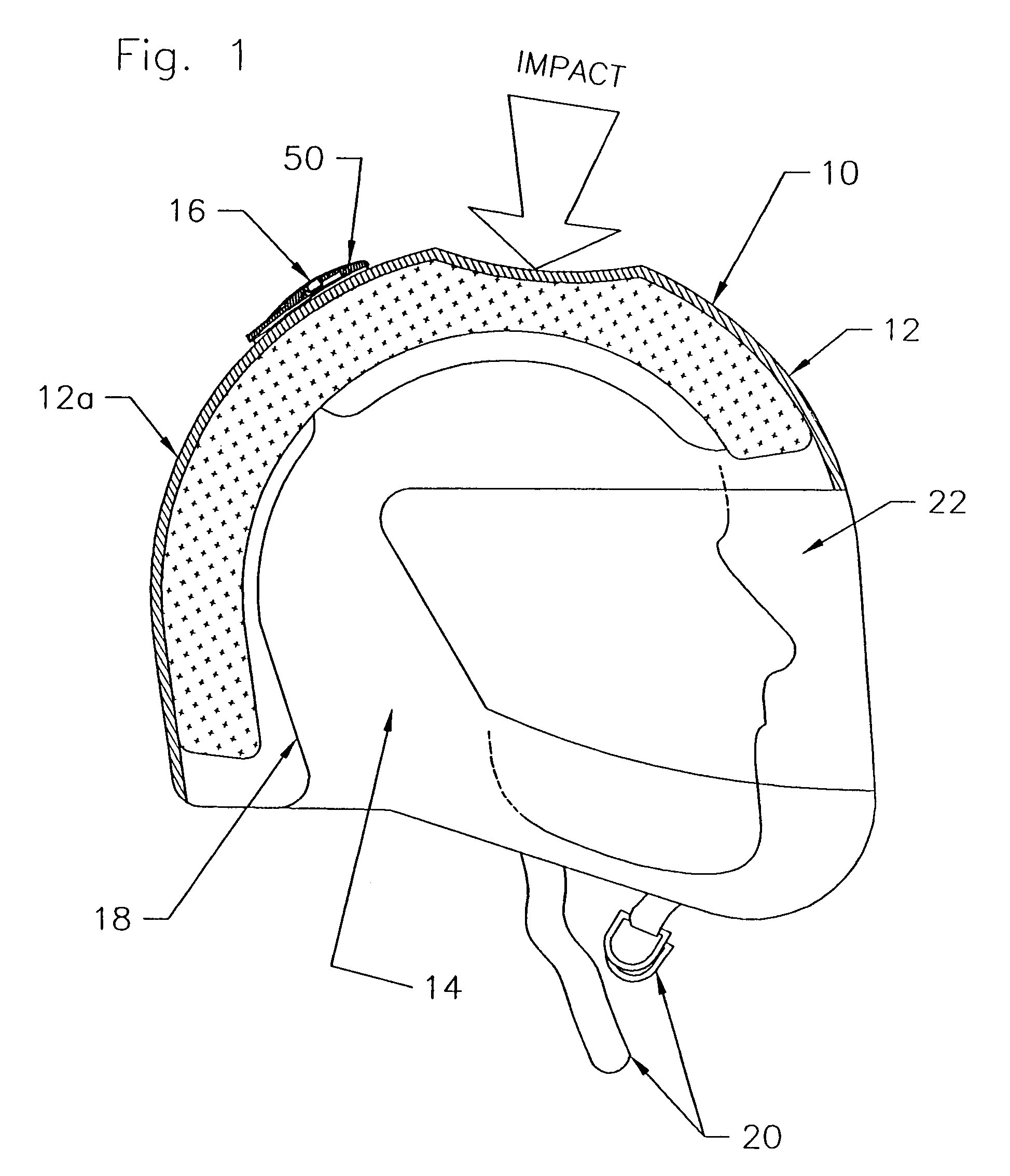 Helmet with shock detector, helmet attachment device with shock detector and methods