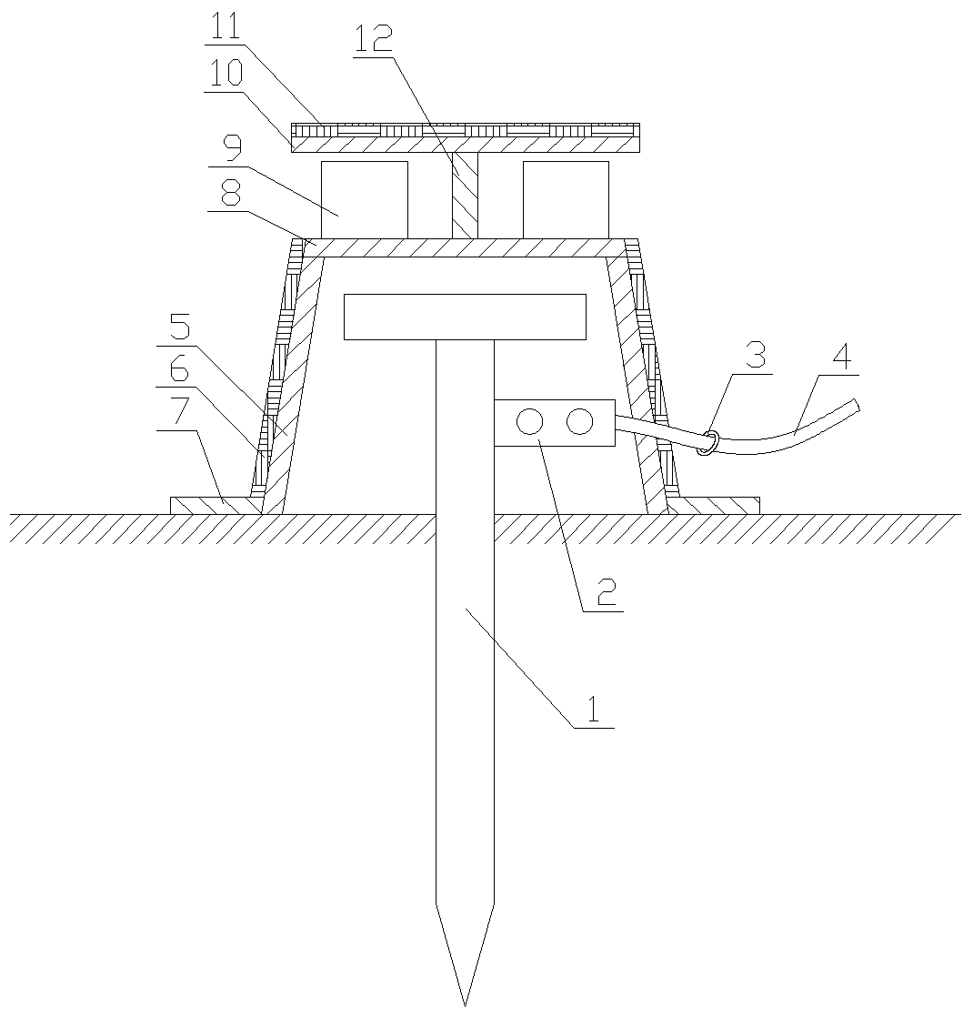 Grounded drill rod warning device