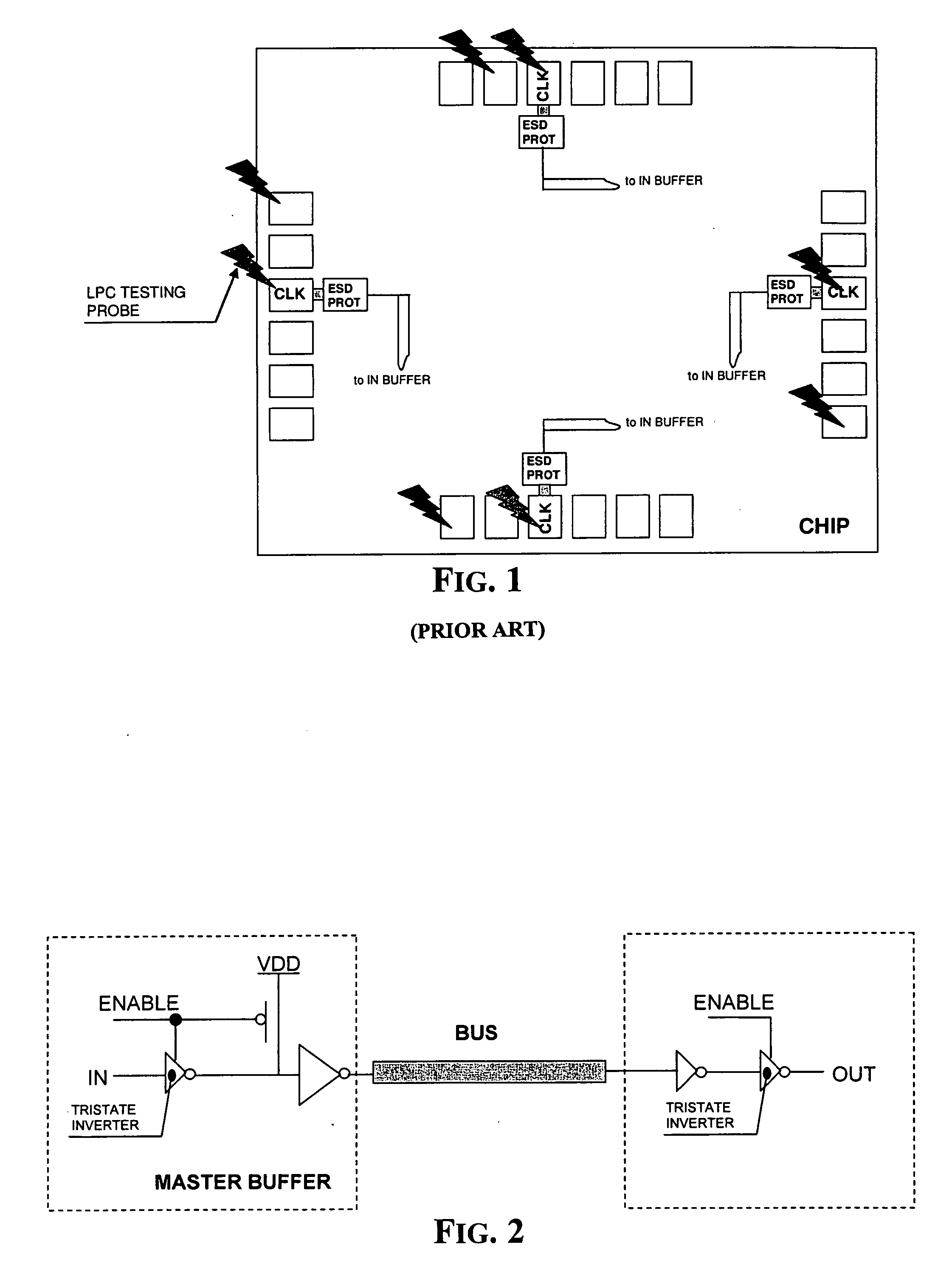 Circuit for distributing a test signal applied to a pad of an electronic device