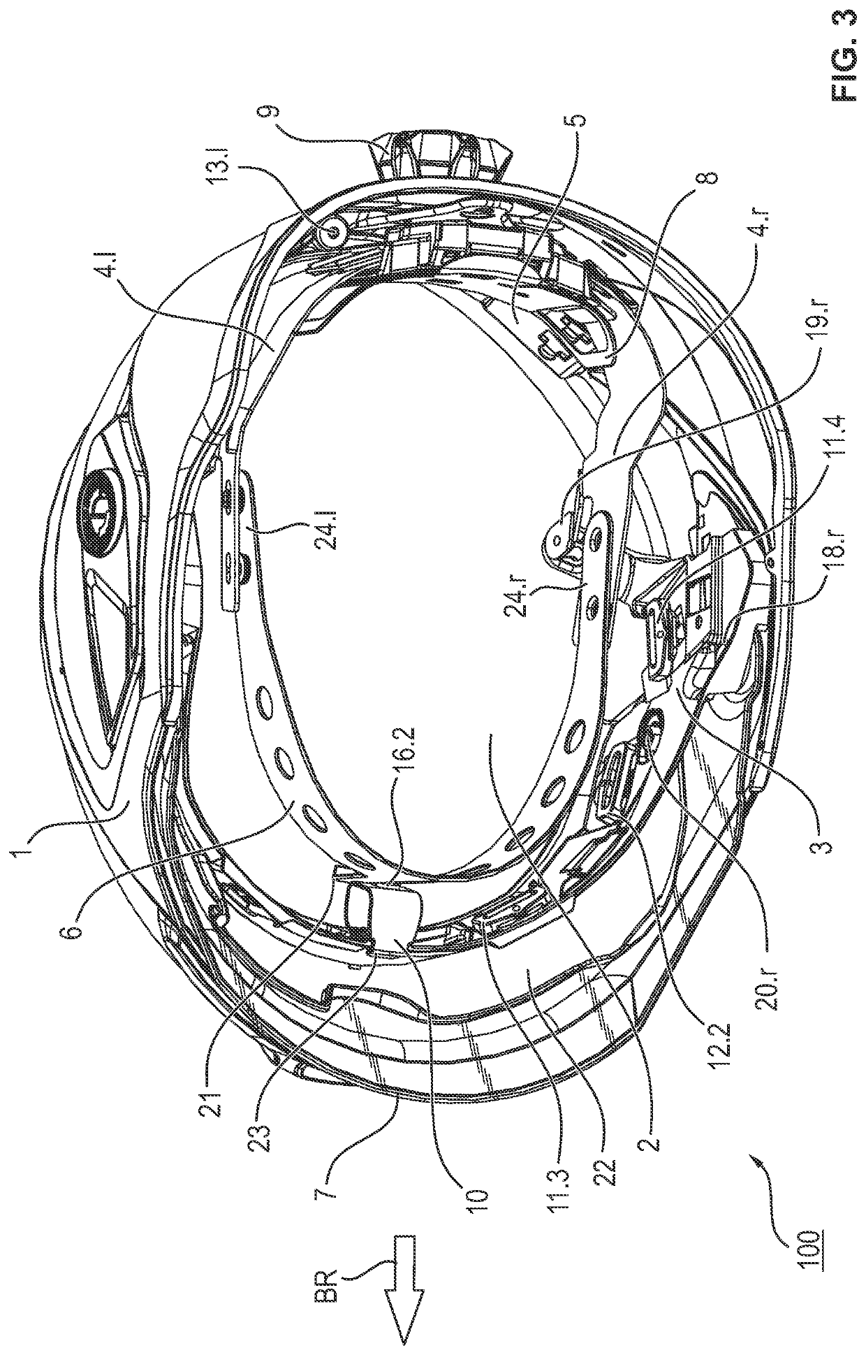 Safety helmet with mechanical coding for plug connections between the inner lining and the bearing structure