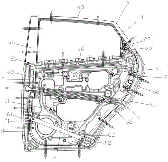 Positioning method of left rear side face vehicle door inner plate assembly