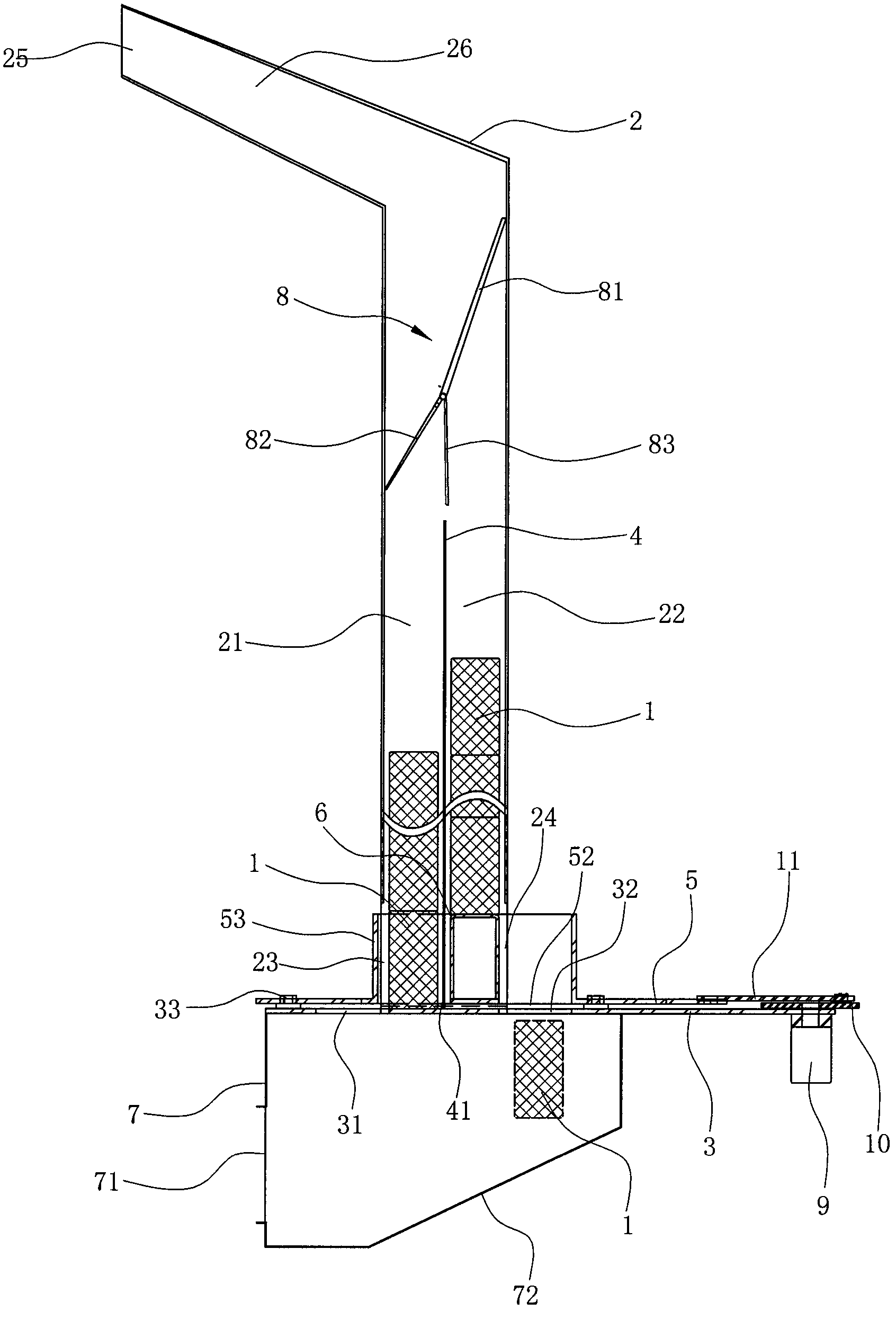 Bullet storing and firing mechanism for bullet storage cabinet