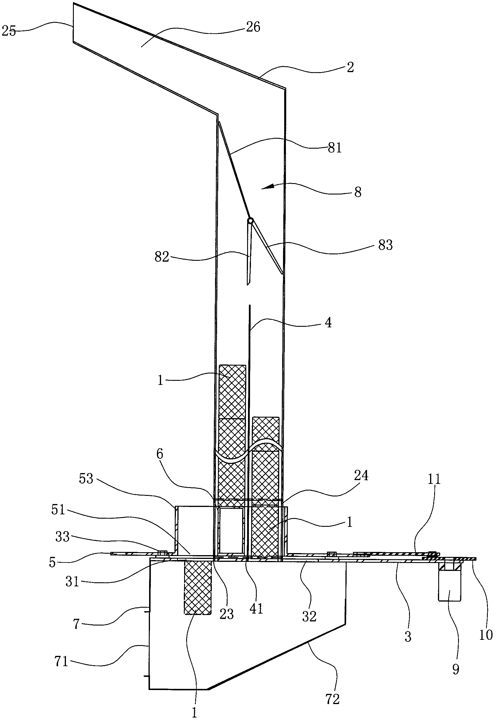 Bullet storing and firing mechanism for bullet storage cabinet