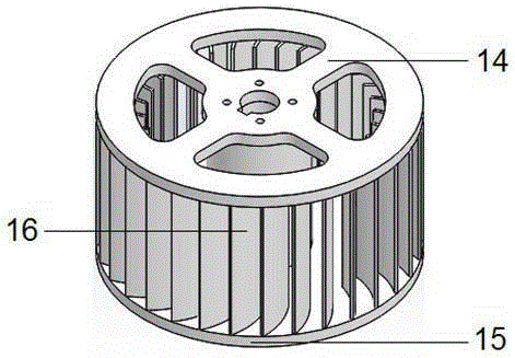 Vortex air classifier non-radial curved blade rotation cage
