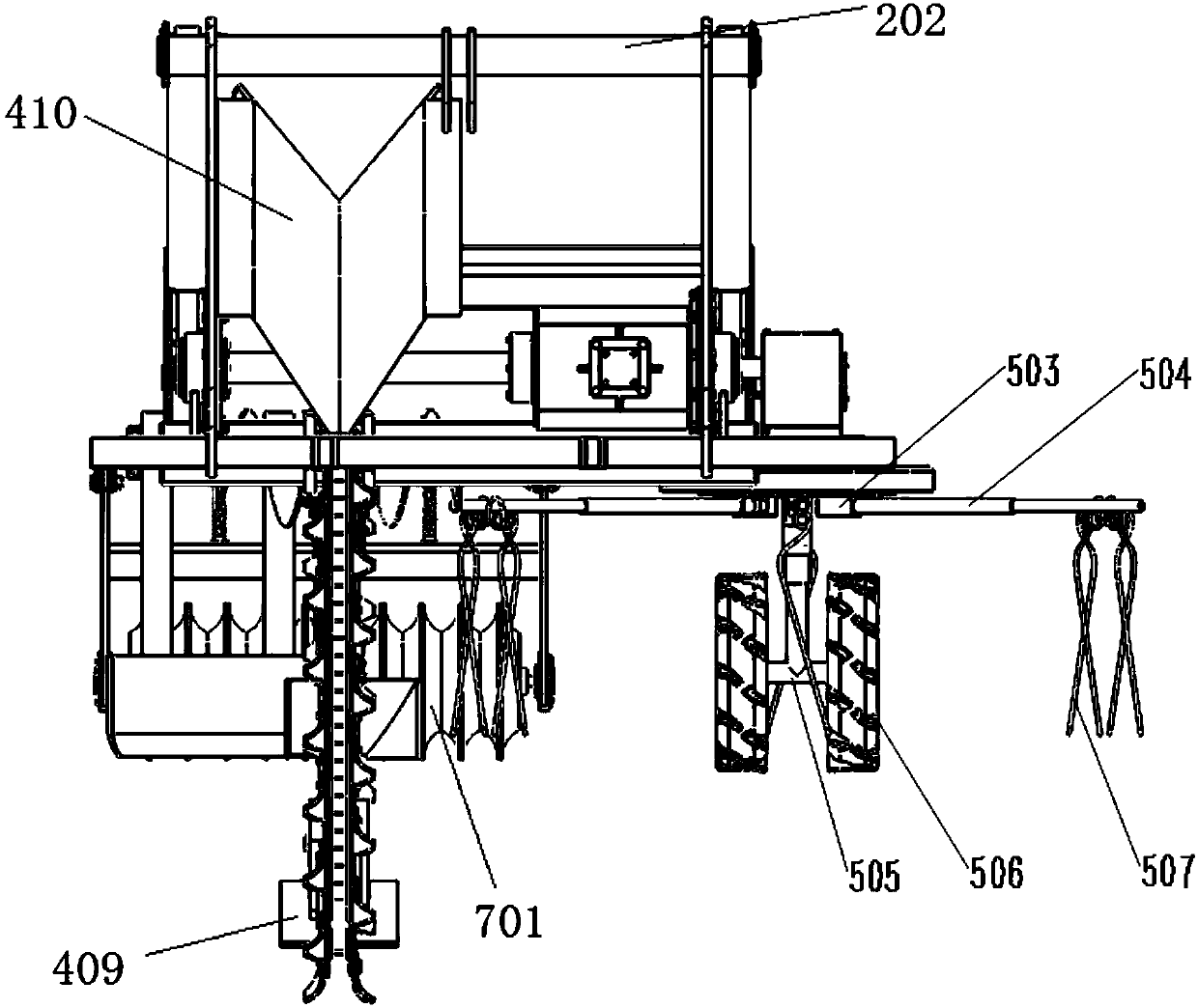 Centralized straw trench-burying and returning integrated machine