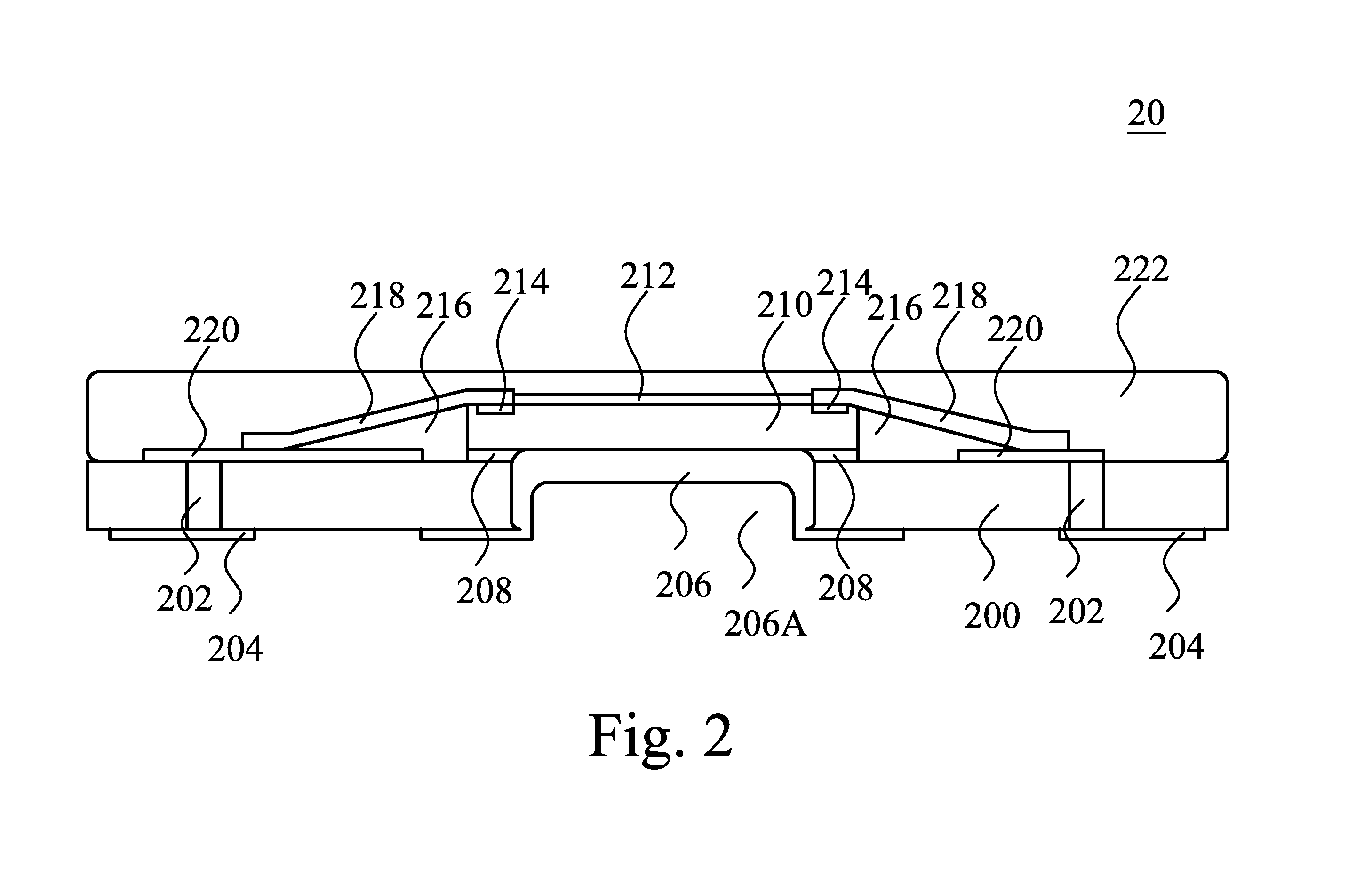 Semiconductor Device Package with Slanting Structures