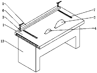 Laminated board edge-breakage-proof bench saw