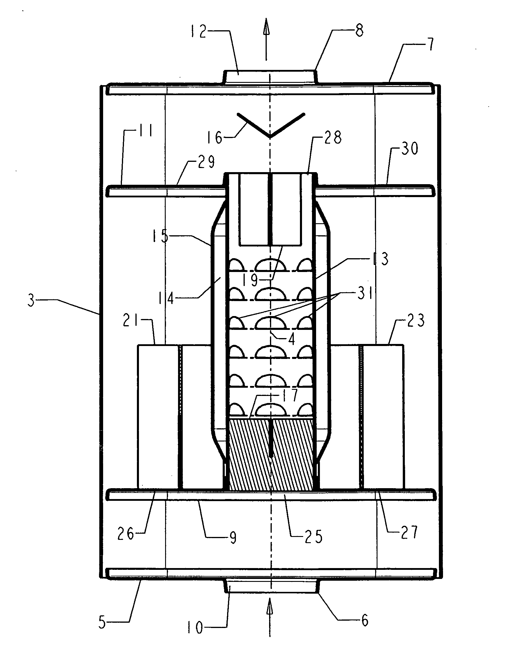 Exhaust muffler for internal combustion engines