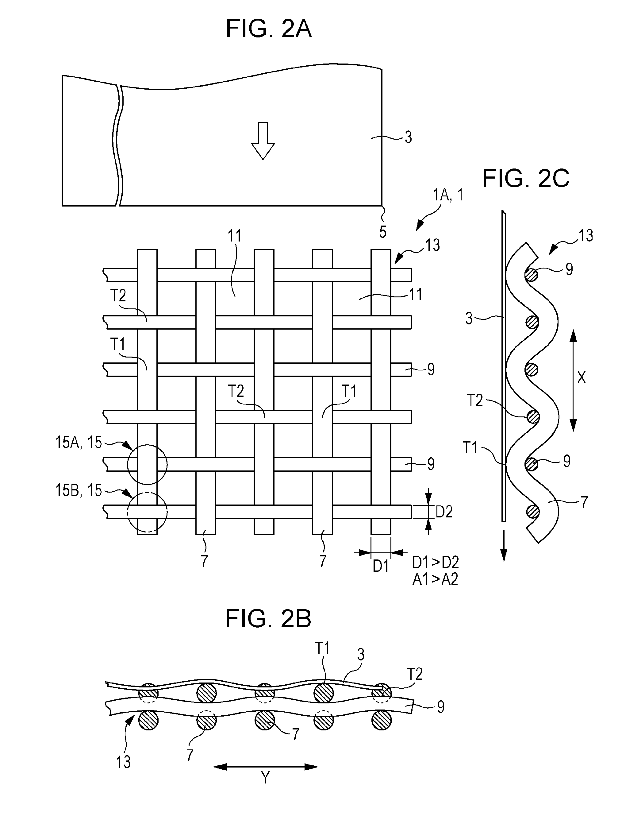 Mesh member, method of producing mesh member, and liquid discharging apparatus