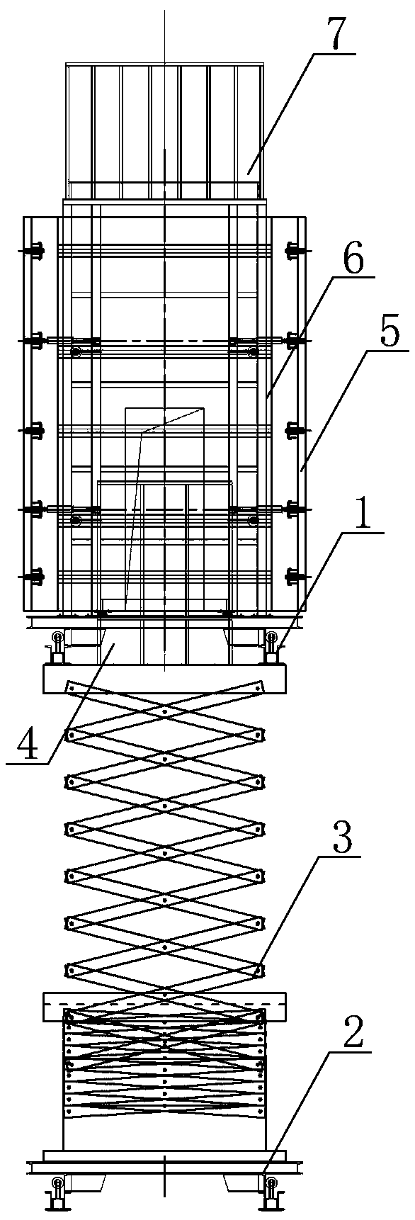 Elevator shaft multifunctional operation platform system and construction method thereof