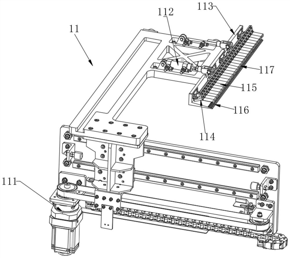 Transverse sewing equipment for abdominal pad processing