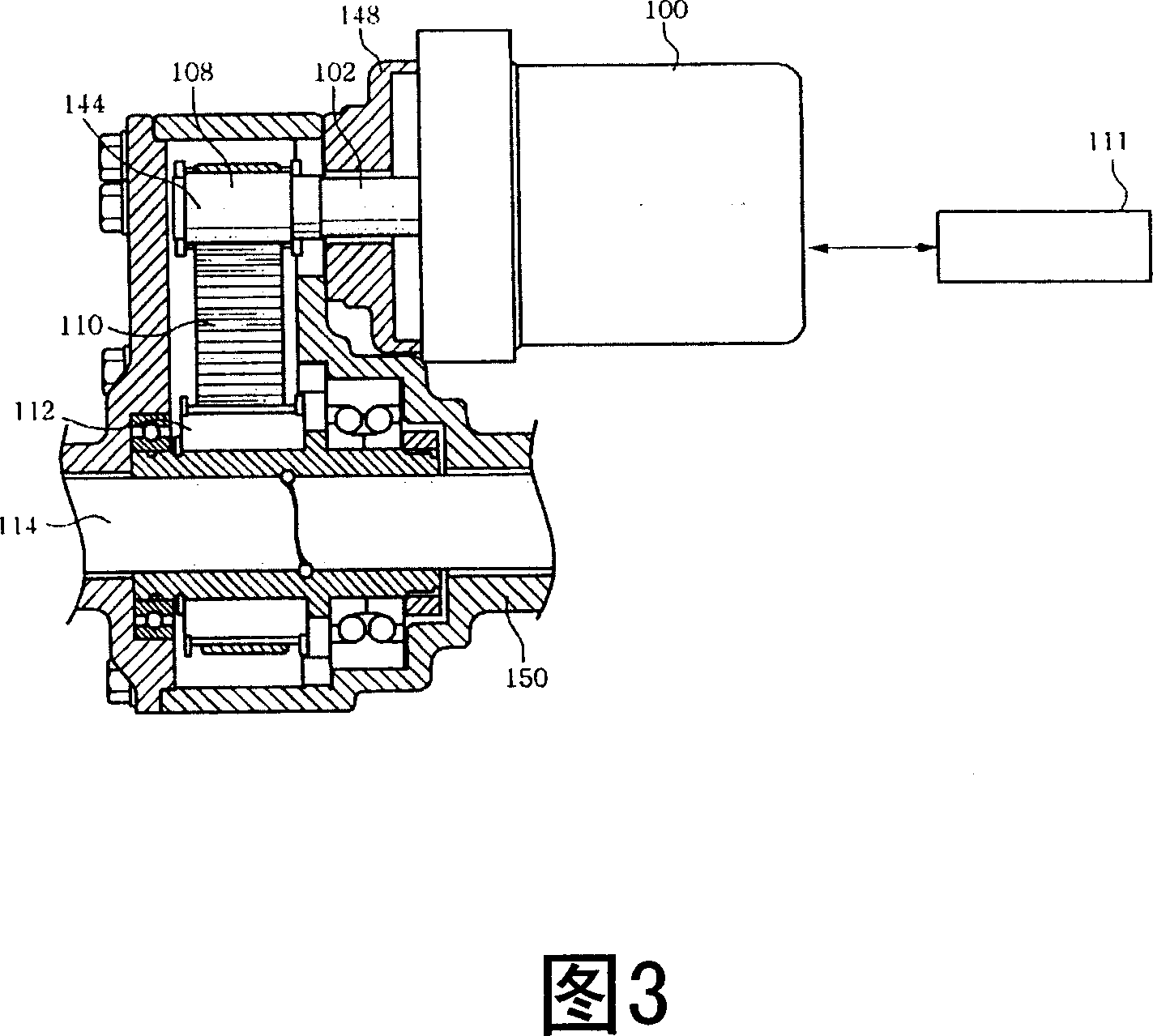 Motor-driven power steering system for a vehicle with a device for adjusting the tension