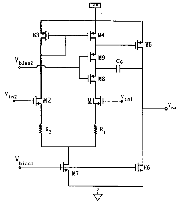 High-gain complementary metal oxide operation amplifier