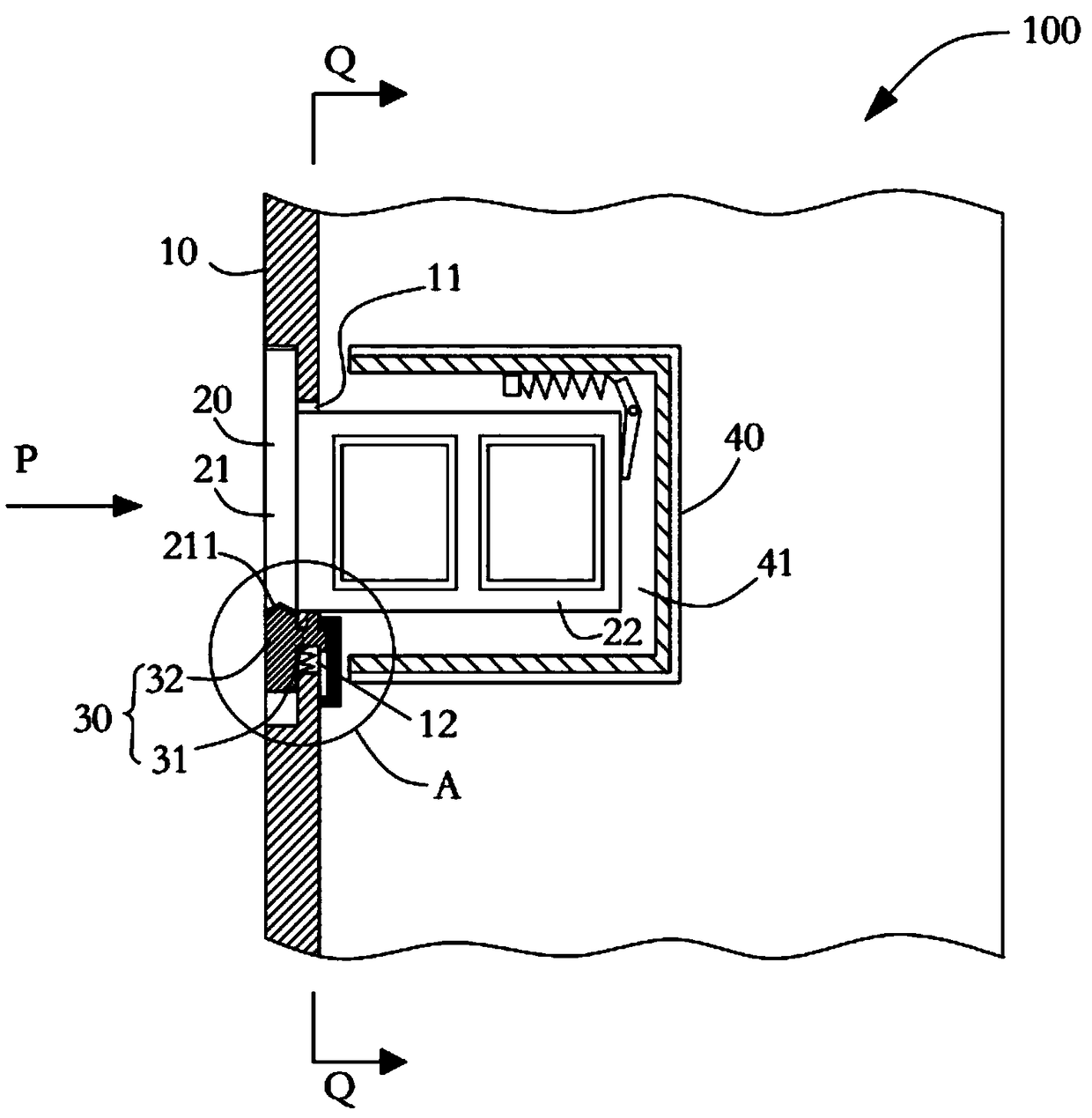 Card inserting device and electronic equipment