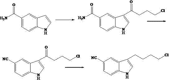 New synthetic process of vilazodone intermediate 5-cyano-3(4-chlorobutyl)-indole