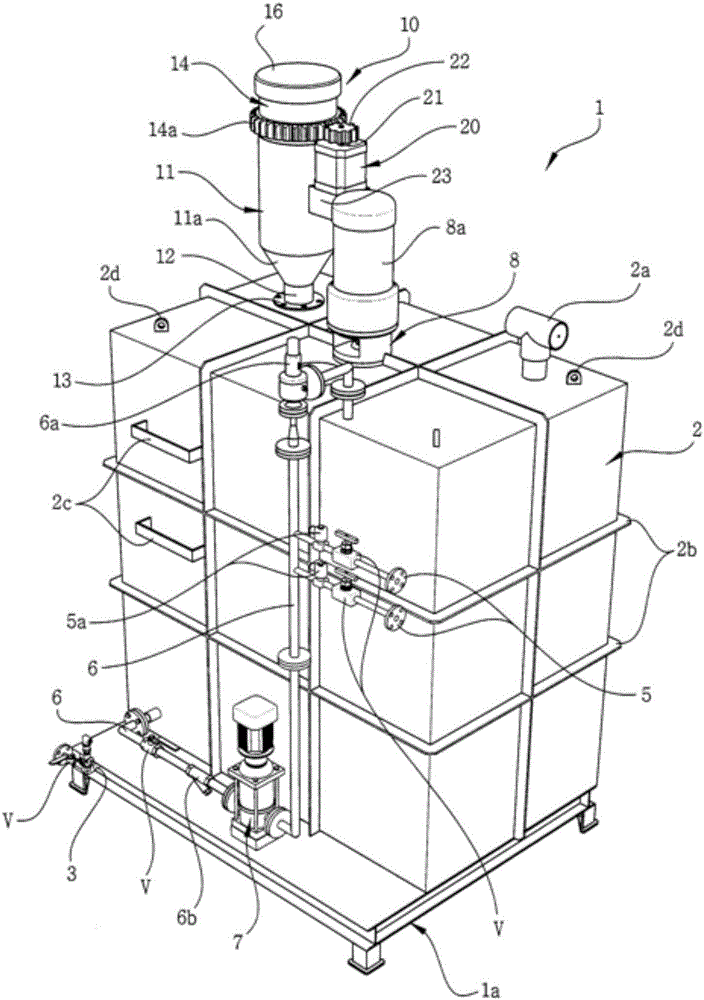 Device for storing and dissolving chemical for disinfecting ballast water