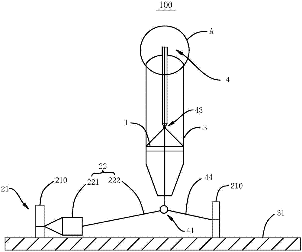 Coke tower detection lifting device and coke tower detection system