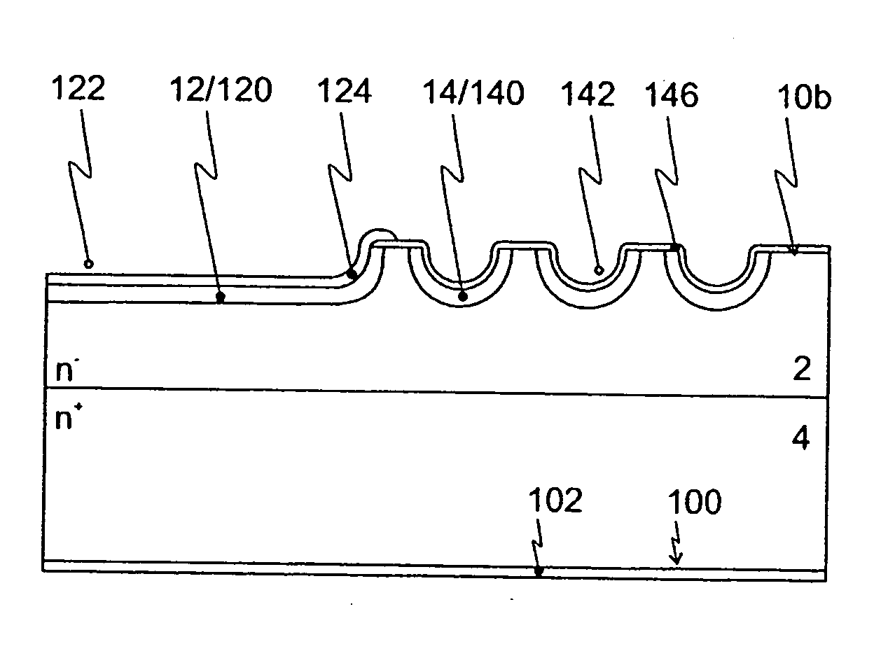 Power semiconductor component with trench-type field ring structure