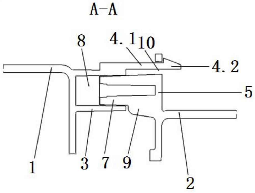 A connection structure of double air outlet housing