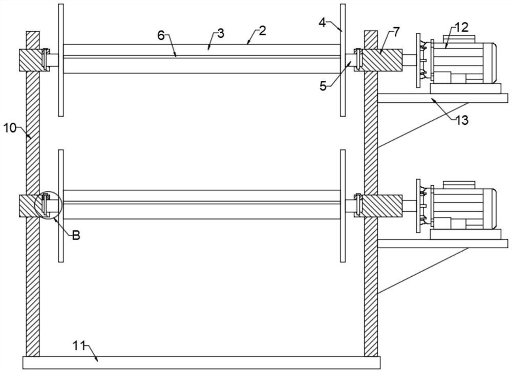 Polytetrafluoroethylene film pulling winding device