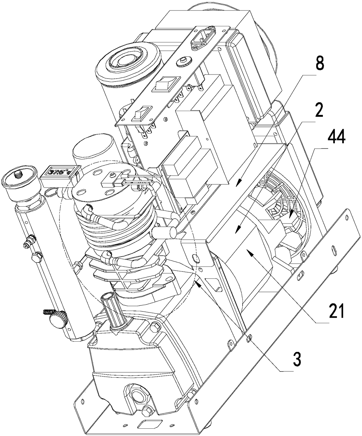 Single-cylinder high-pressure air compressor