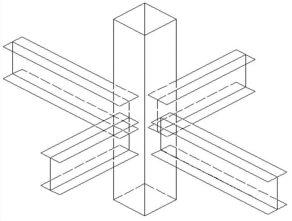 Method for modeling multi-scale finite element model of node of steel framework structure