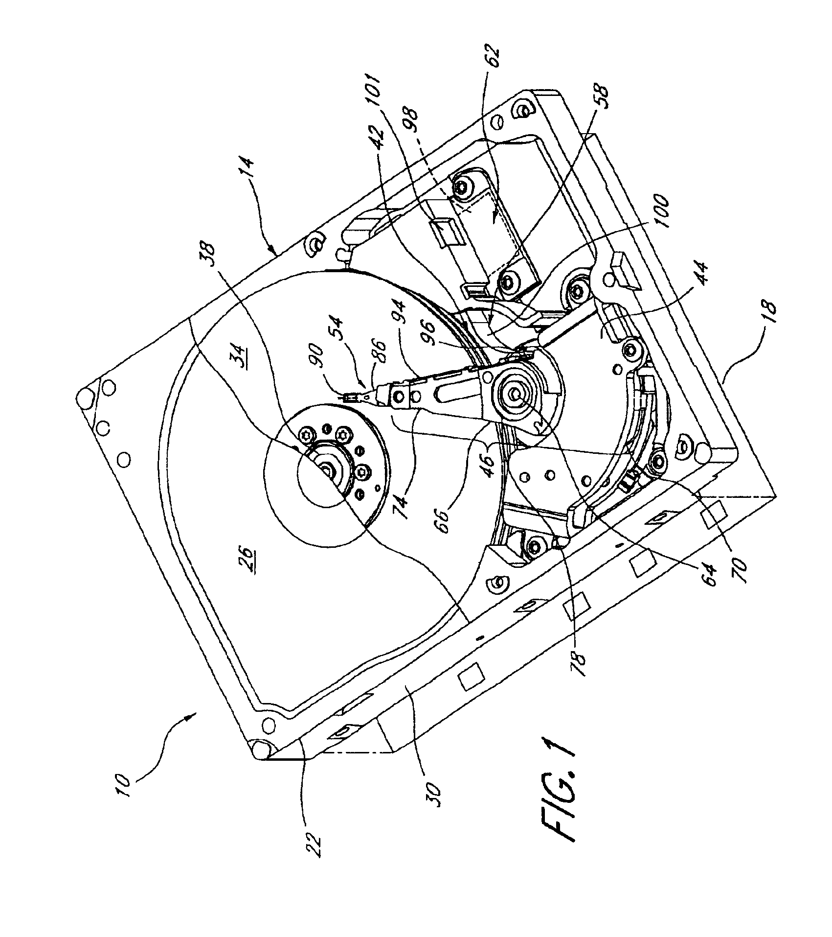 Disk drive having a shroud assembly for shielding at least one of a flex cable and an actuator arm