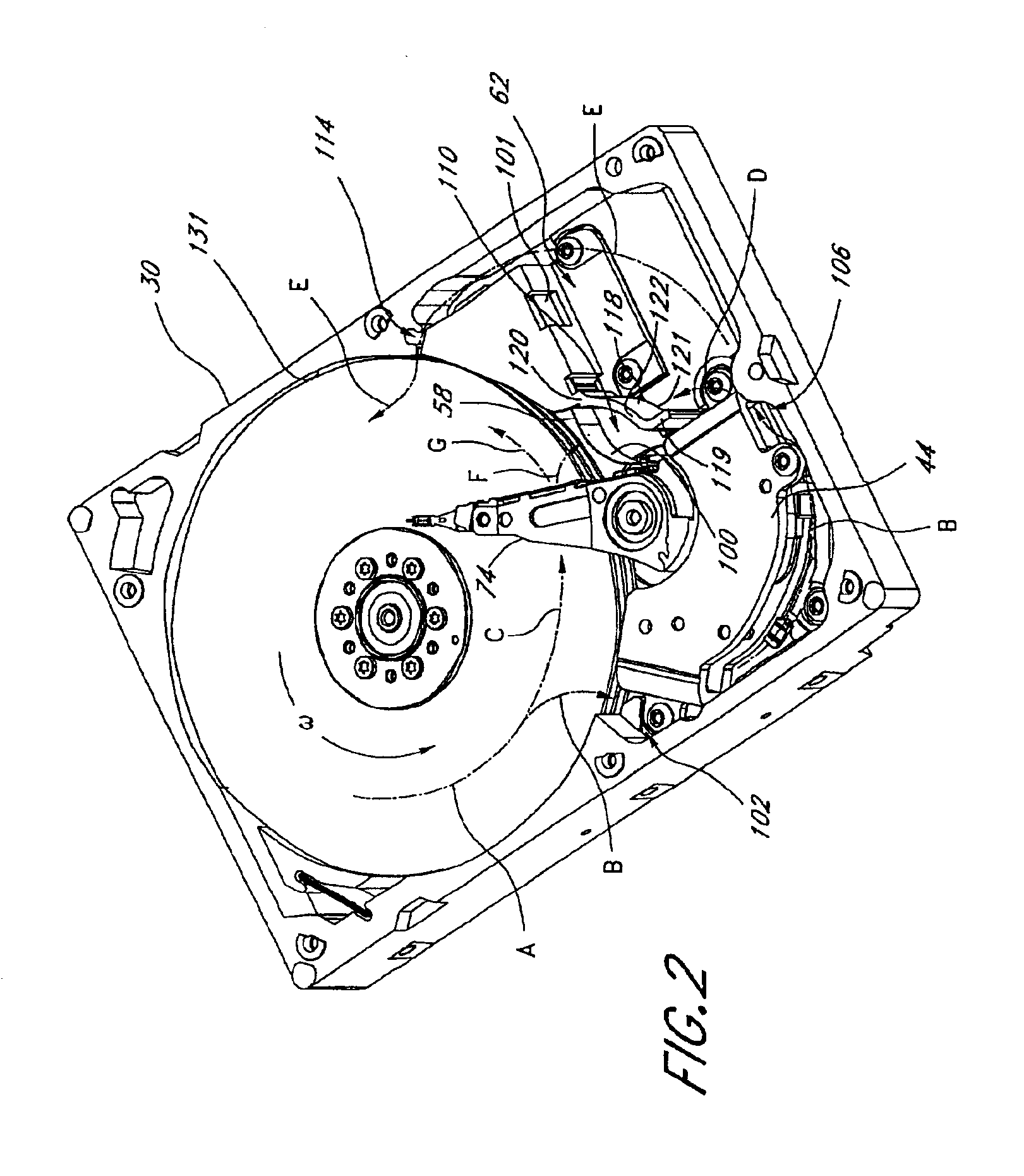 Disk drive having a shroud assembly for shielding at least one of a flex cable and an actuator arm