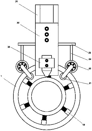 TIG welding device for butt joint of LNG pipeline and welding method thereof