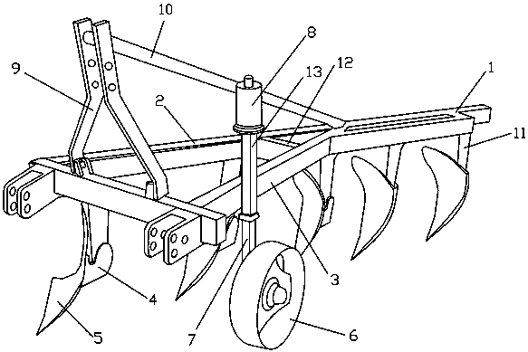 Electrically controlled depth-limiting moldboard plow