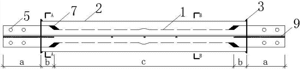 Cut hot-rolled angle steel combined cross-shaped buckling restrained brace and manufacturing method thereof