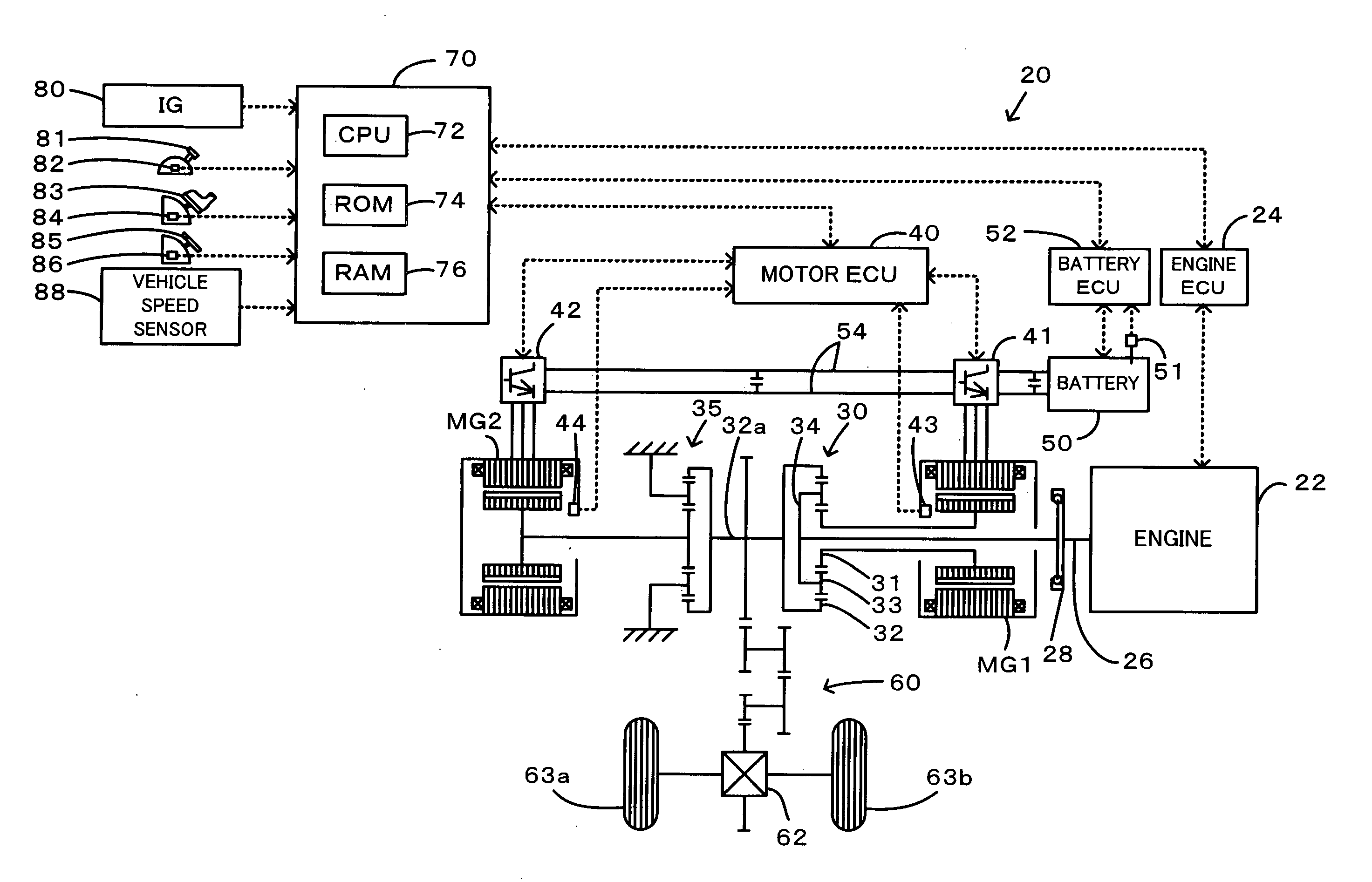 Power output apparatus and hybrid vehicle