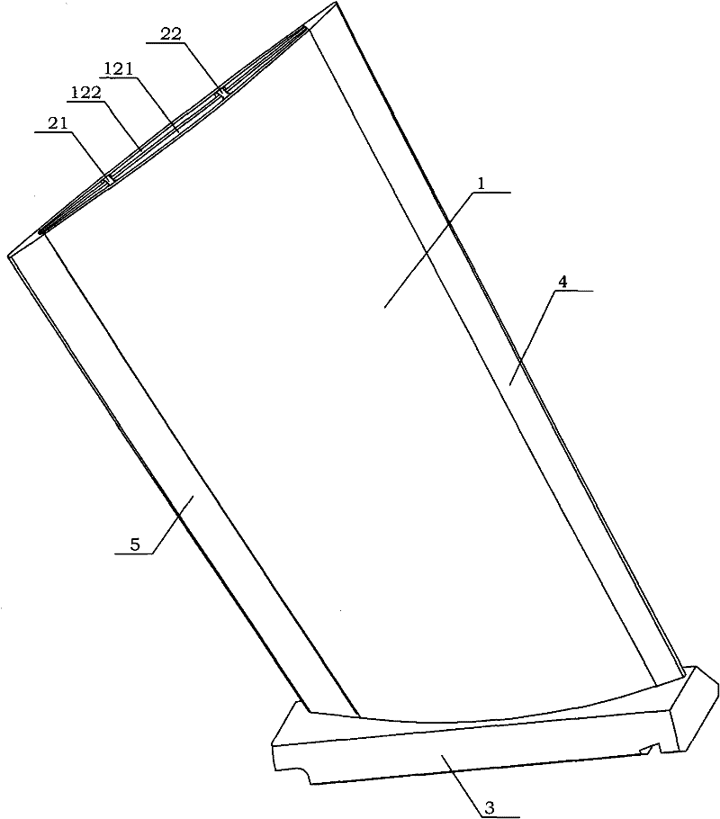 Blade with built-in bed frame-type pneumatic damping device