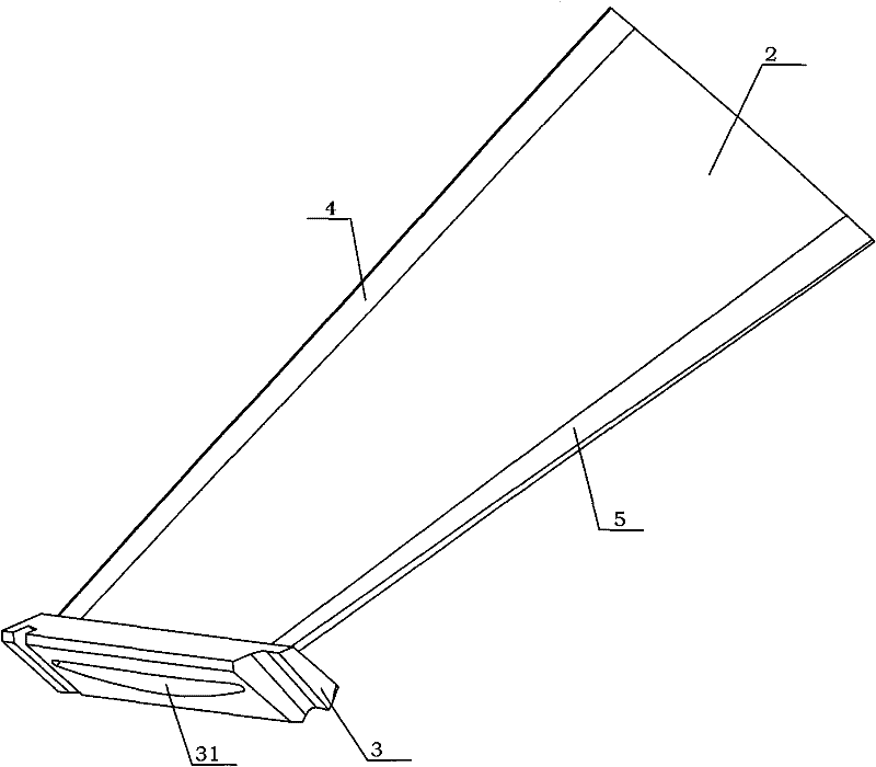 Blade with built-in bed frame-type pneumatic damping device