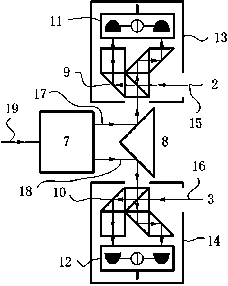 Difference interference synthetic aperture laser three-dimensional imaging radar transceiving device