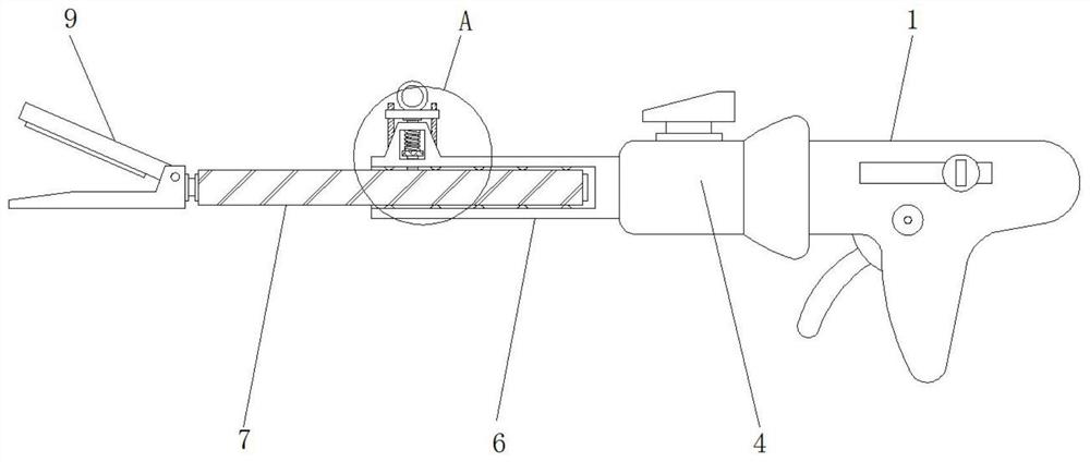 A laparoscopic cutting stapler with length adjustment function