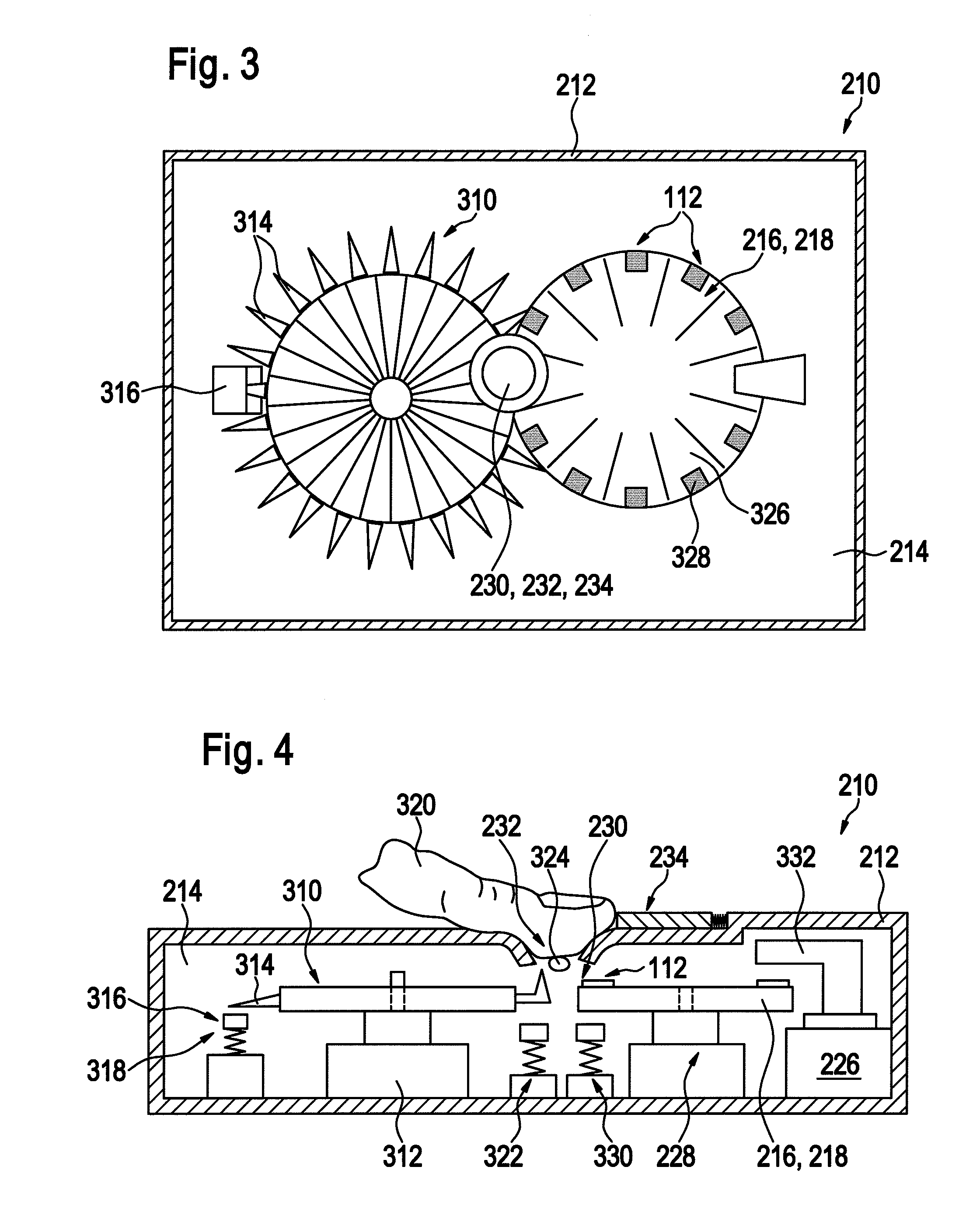 Portable measuring system having an optimized assembly space