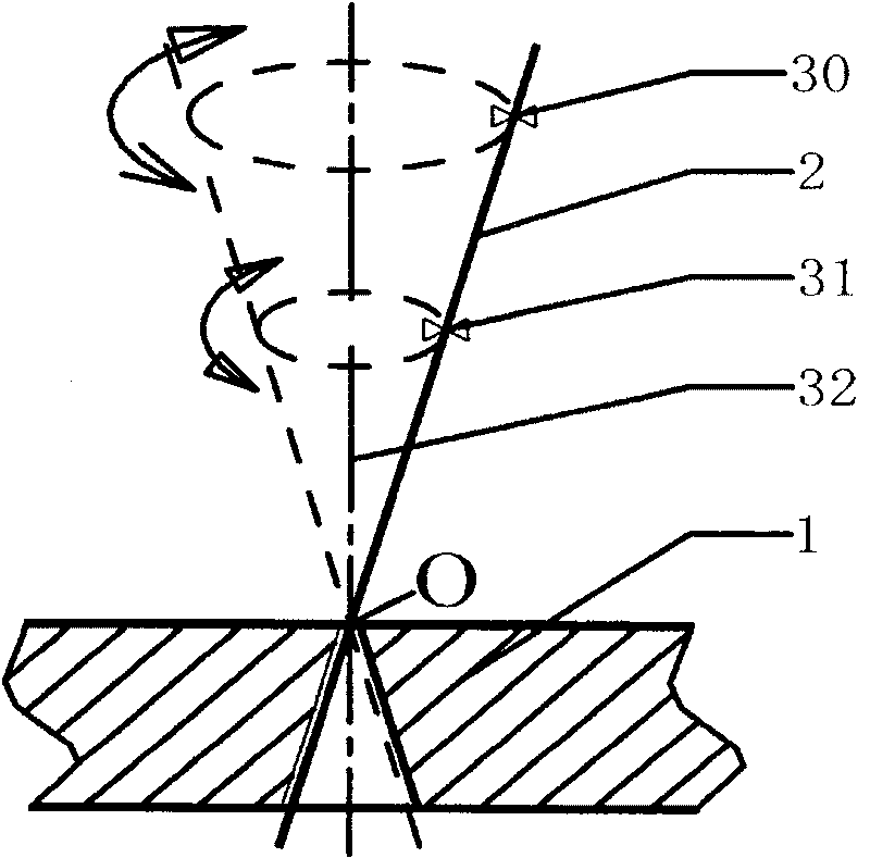 Superfine back taper hole spark-erosion machining electrode movement guide mechanism
