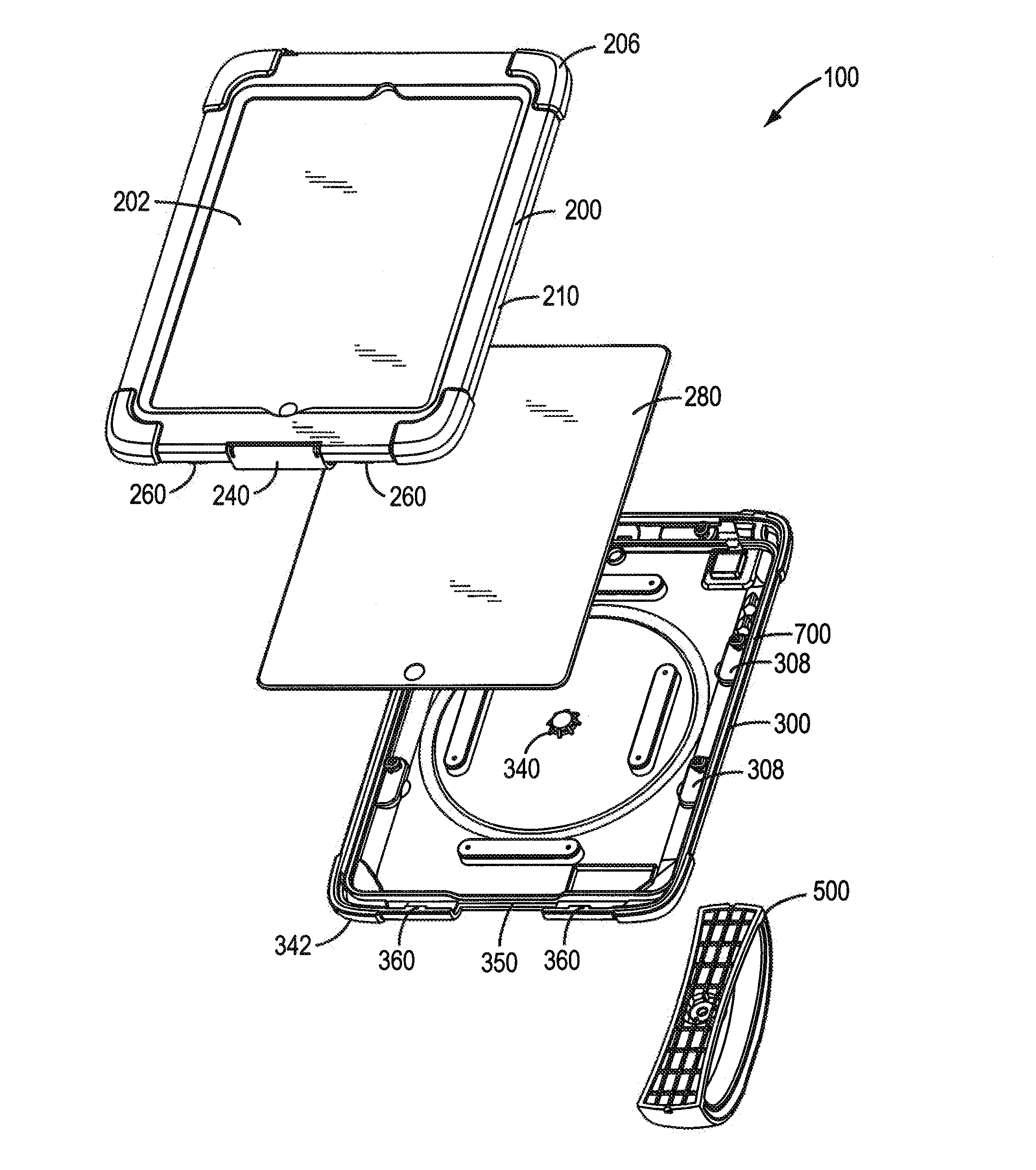 Protective casing providing impact absorption and water resistance for portable electronic devices