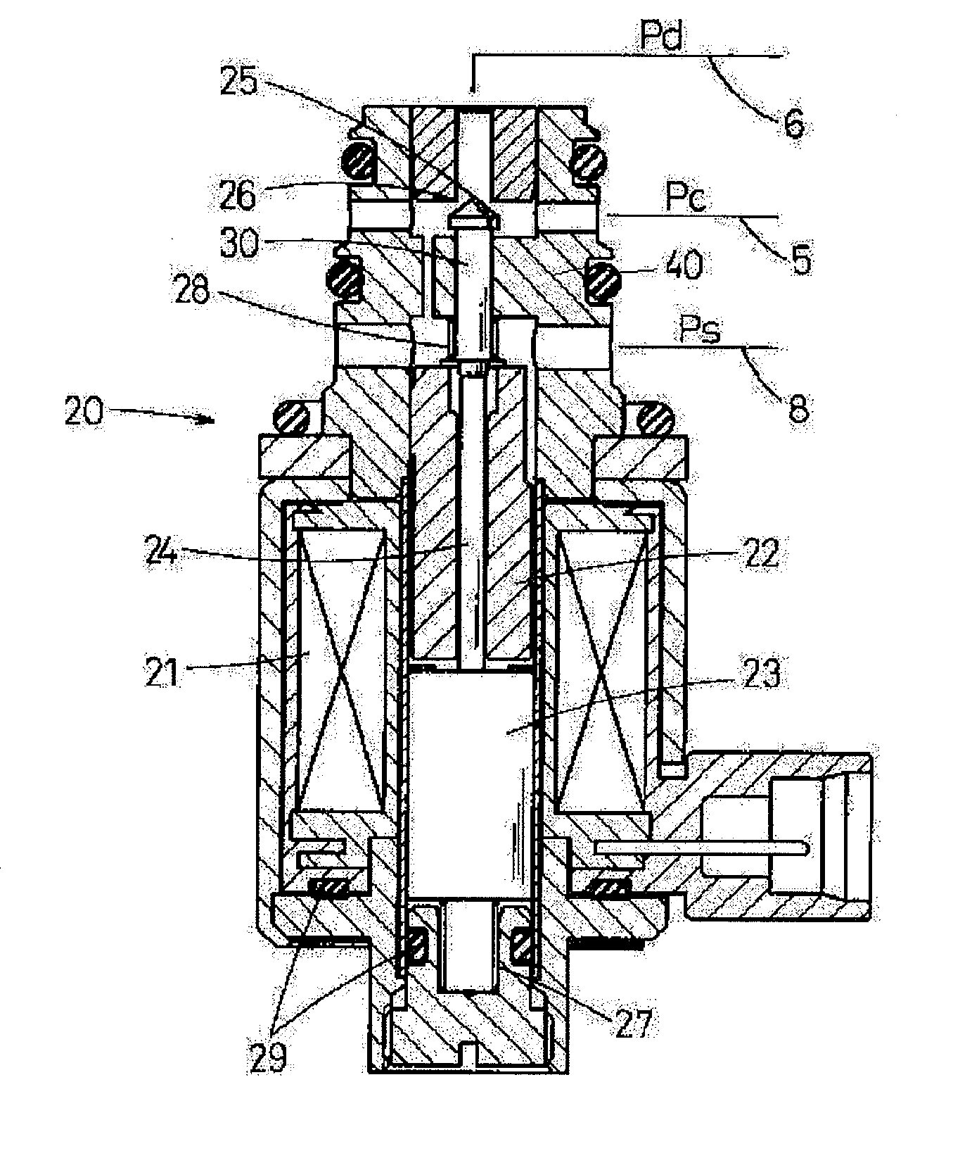 Displacement control valve for variable displacement compressor ...