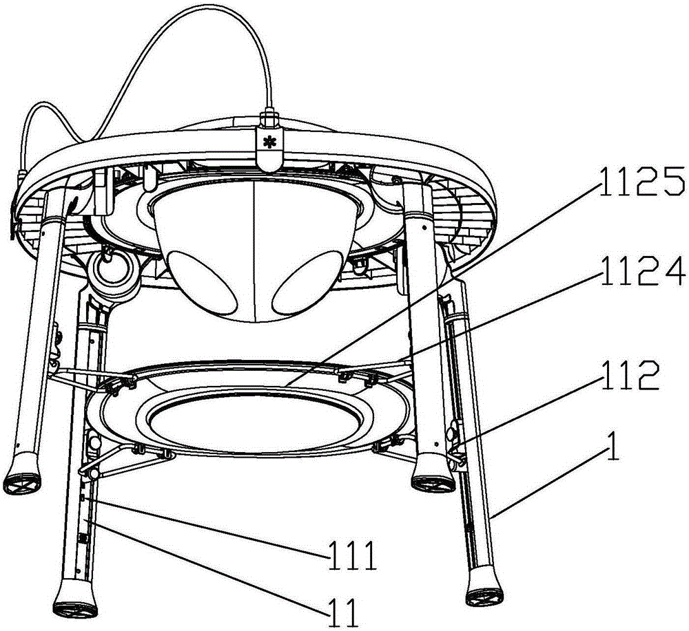 An infant bouncing chair with a seat capable of rotating through 360 degrees