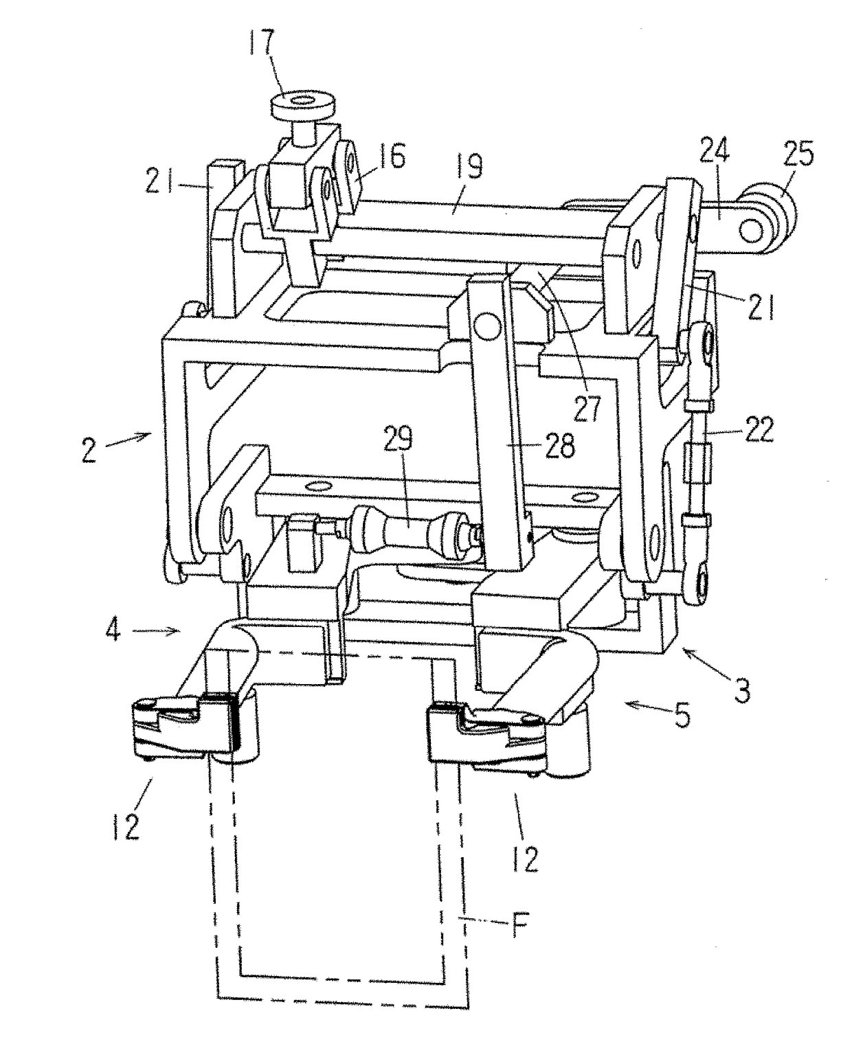 Gripper device for a bag filling and packaging machine