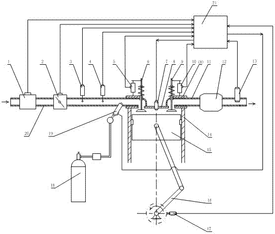 Synchronous automatic measurement device and method for air-fuel ratio of compressed natural gas engine