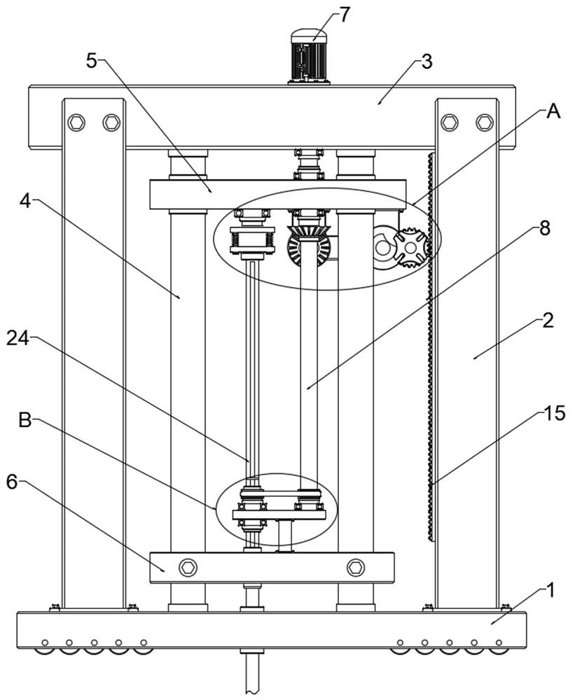 Intermittent lowering structure and petroleum logging device