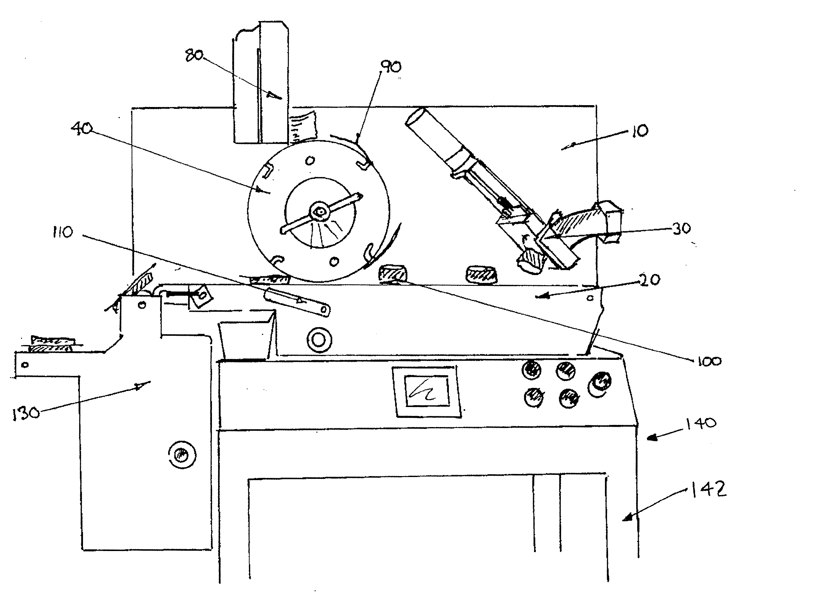Machine for the production of formed patties with a hand made appearance, and method for interleaving paper and stacking