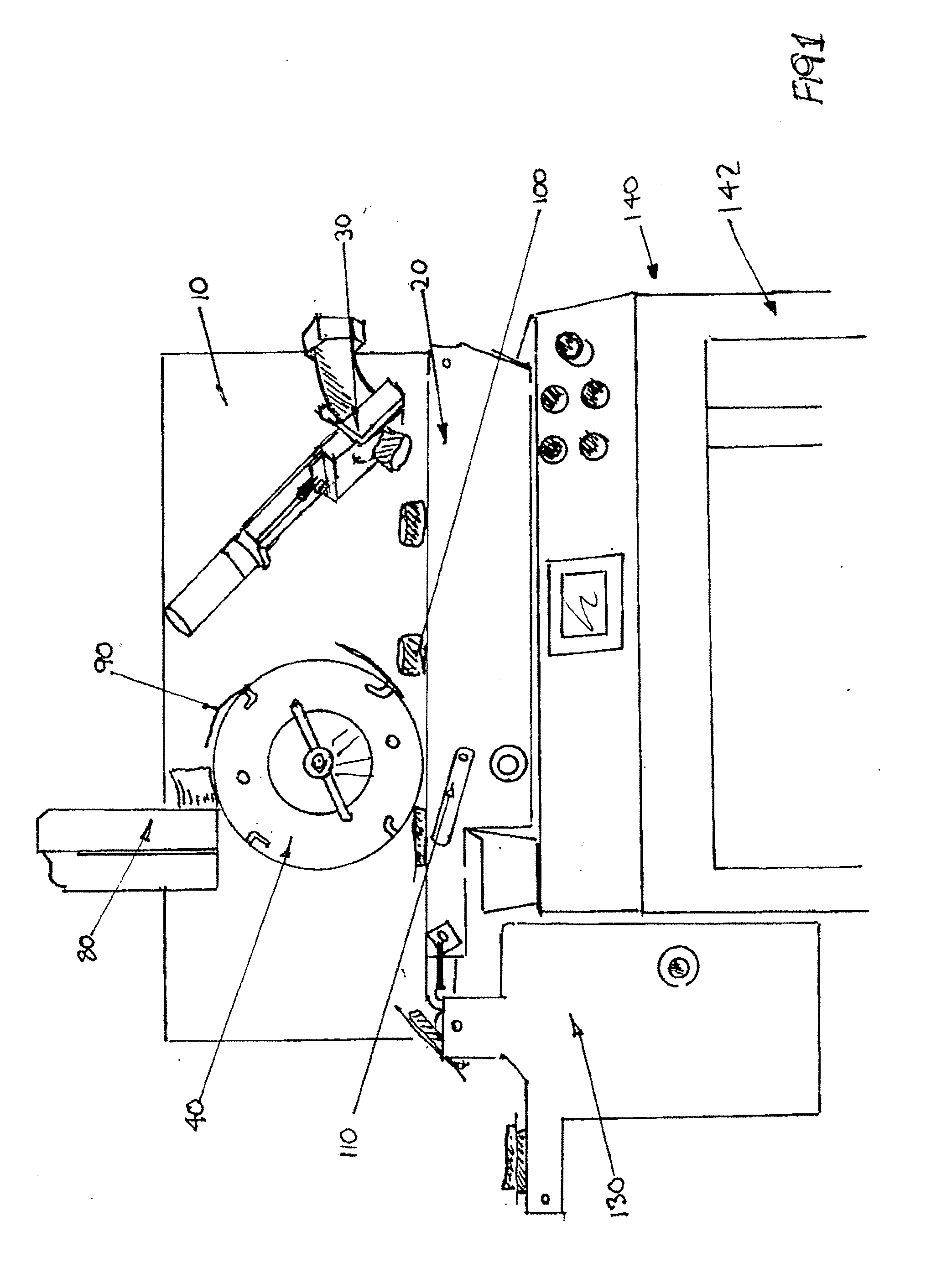 Machine for the production of formed patties with a hand made appearance, and method for interleaving paper and stacking