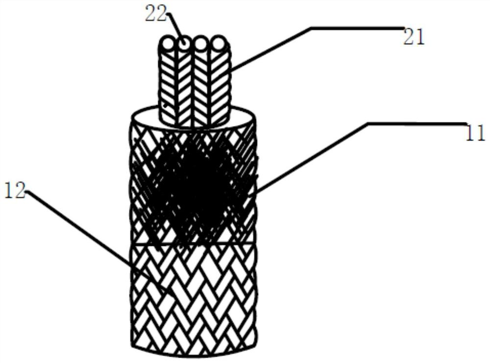 A light-weight and wear-resistant multifunctional composite power single rope and its manufacturing method