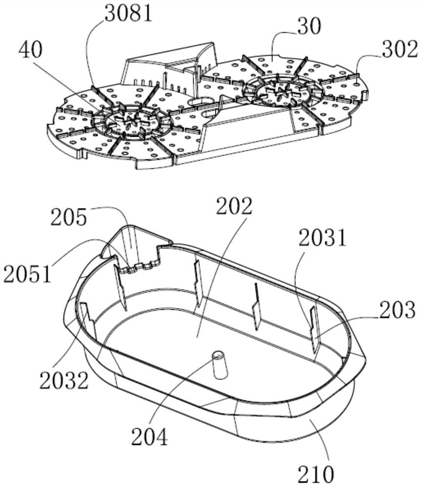 Floor scrubber self-cleaning device, cleaning system and cleaning method